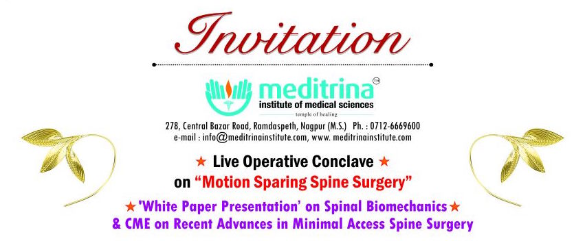 Vidarbha Orthopedic Society - Live Operative Conclave on Motion Sparing Spine Surgery - Invitation